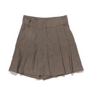 Primark Cares Womens Size 0 Olive Green Flared Pleated High Rise Short Skort